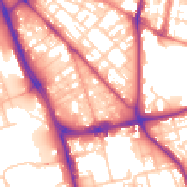Daytime road noise heatmap for L1 0BN