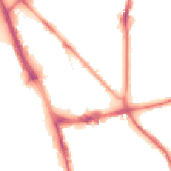 Night-time road noise heatmap for L1 0BN