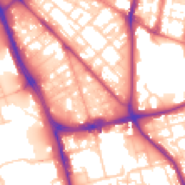 Daytime road noise heatmap for L1 0BP