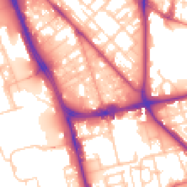 Daytime road noise heatmap for L1 0BW