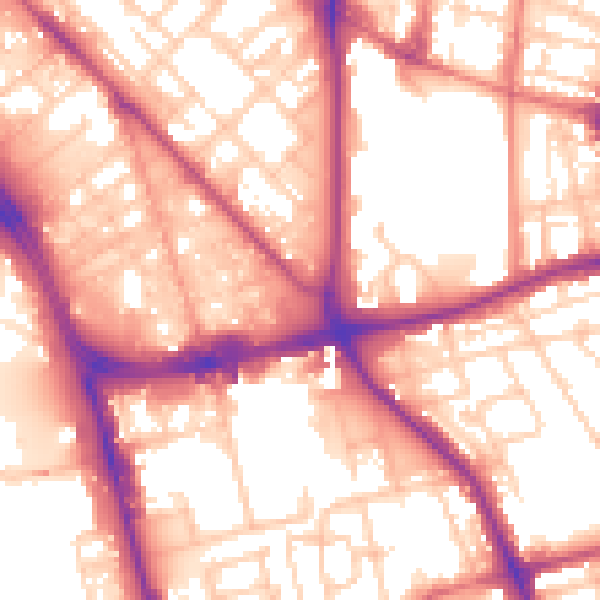 Daytime road noise heatmap for L1 0DU