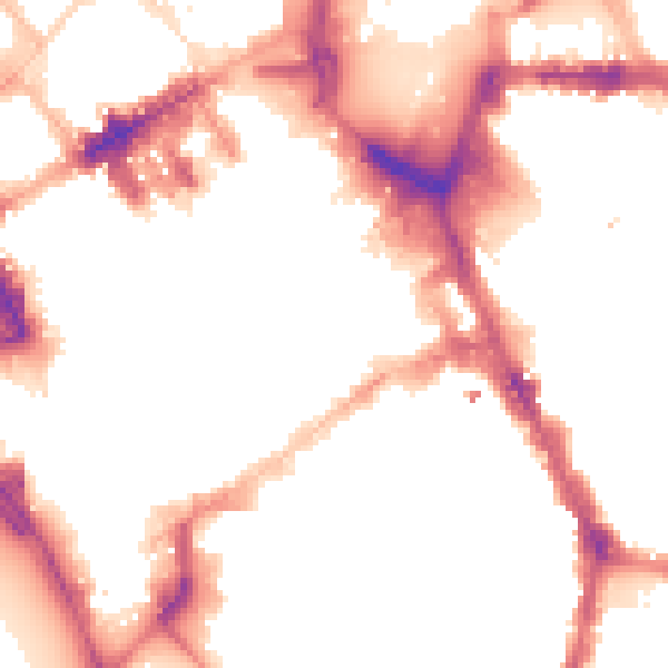Night-time road noise heatmap for L1 1DJ