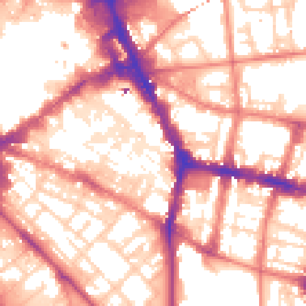 Daytime road noise heatmap for L1 4HY