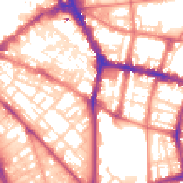 Daytime road noise heatmap for L1 4JQ