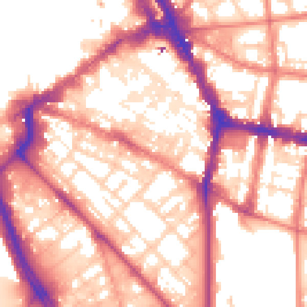 Daytime road noise heatmap for L1 4JR