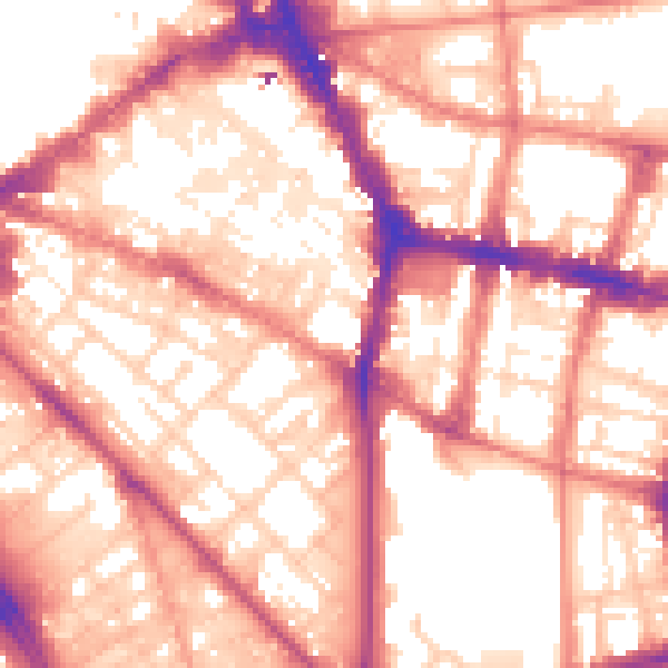 Daytime road noise heatmap for L1 4JS