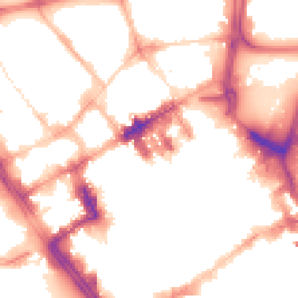 Night-time road noise heatmap for L1 6AA