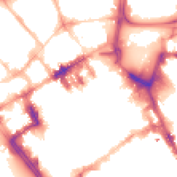 Night-time road noise heatmap for L1 6BW