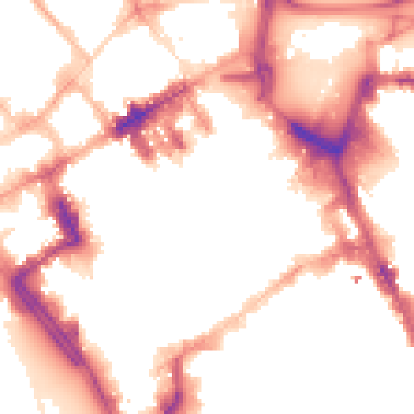 Night-time road noise heatmap for L1 6DZ