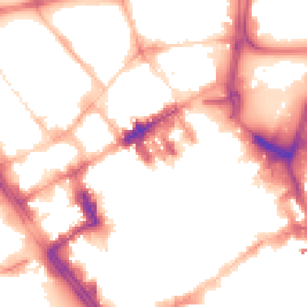 Night-time road noise heatmap for L1 6HB