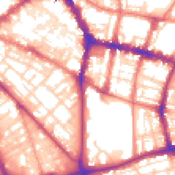 Daytime road noise heatmap for L1 7BA