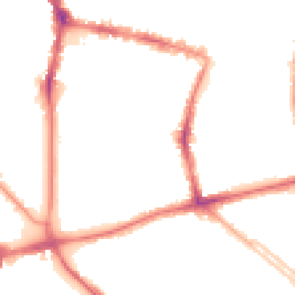 Night-time road noise heatmap for L1 7BG