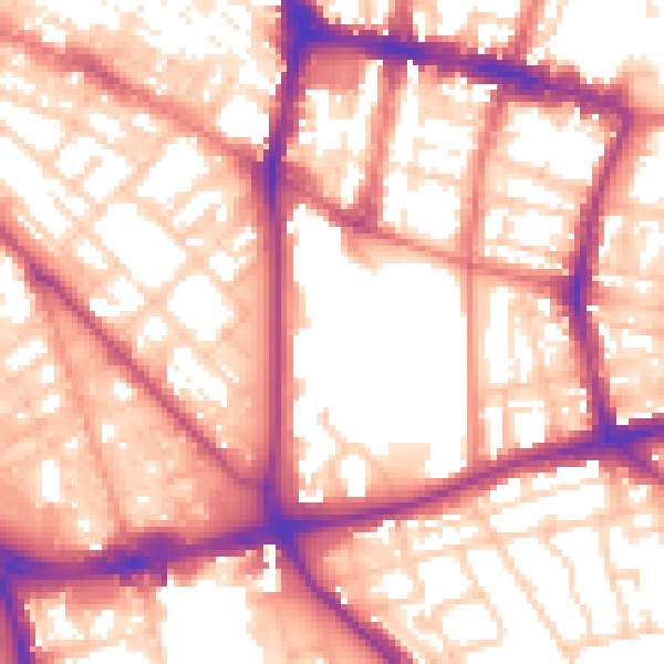 Daytime road noise heatmap for L1 7BR