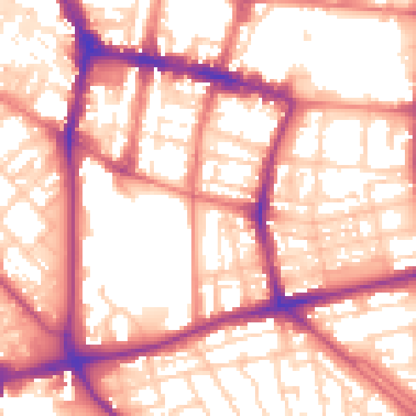 Daytime road noise heatmap for L1 7BW