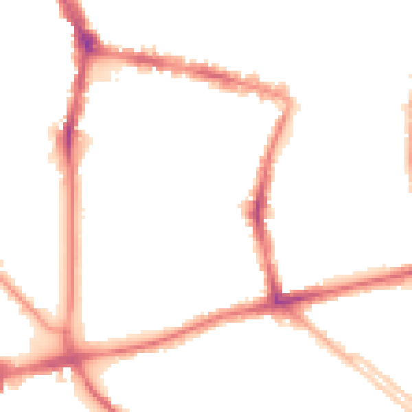 Night-time road noise heatmap for L1 7BW