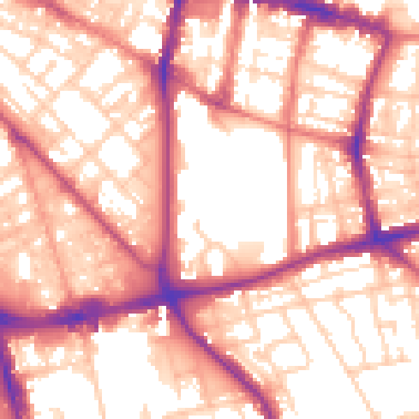 Daytime road noise heatmap for L1 7BZ