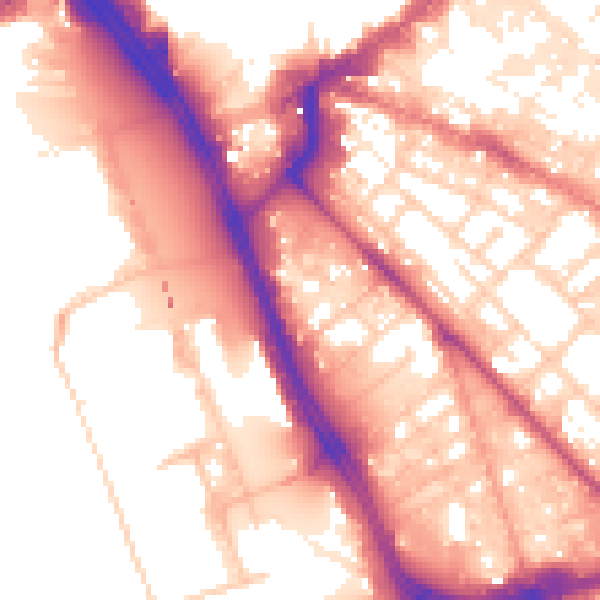 Daytime road noise heatmap for L1 8AD