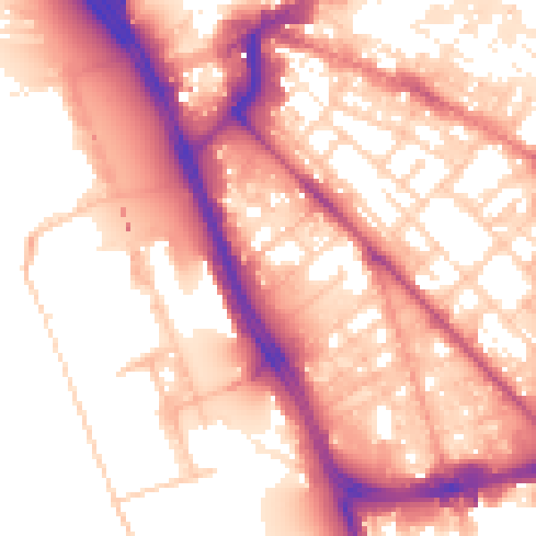 Daytime road noise heatmap for L1 8AJ