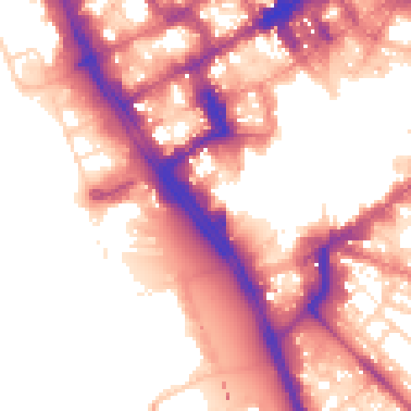 Daytime road noise heatmap for L1 8AQ