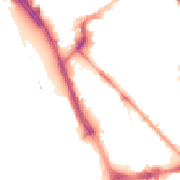 Night-time road noise heatmap for L1 8DB