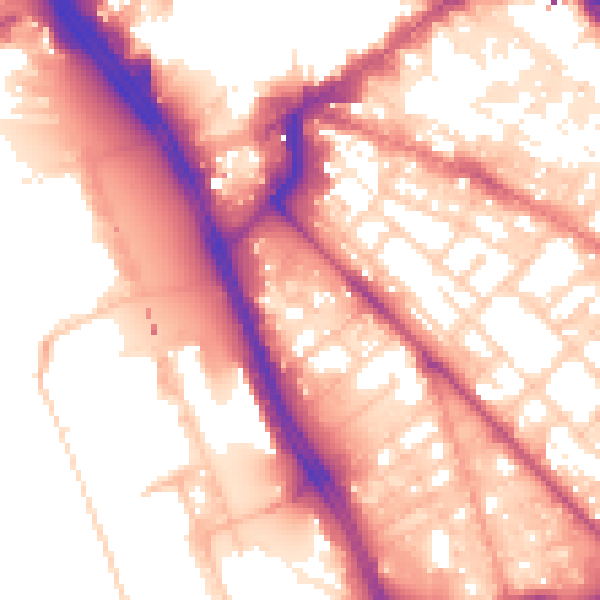 Daytime road noise heatmap for L1 8DG