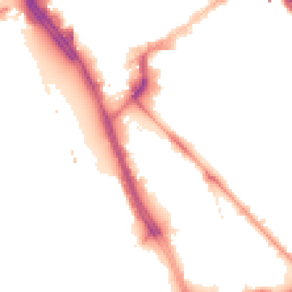 Night-time road noise heatmap for L1 8DG