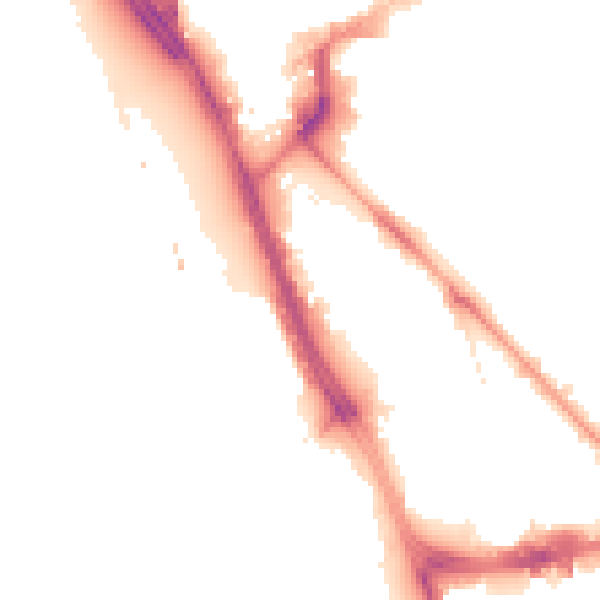 Night-time road noise heatmap for L1 8DN
