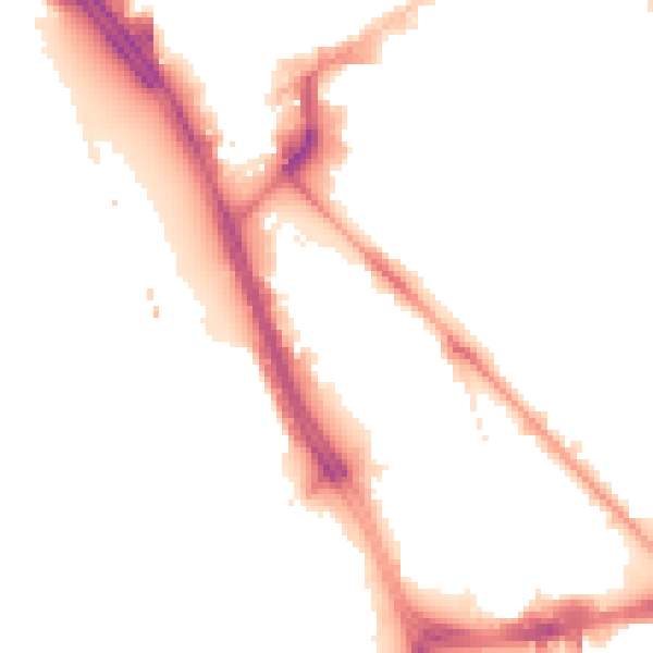 Night-time road noise heatmap for L1 8DW