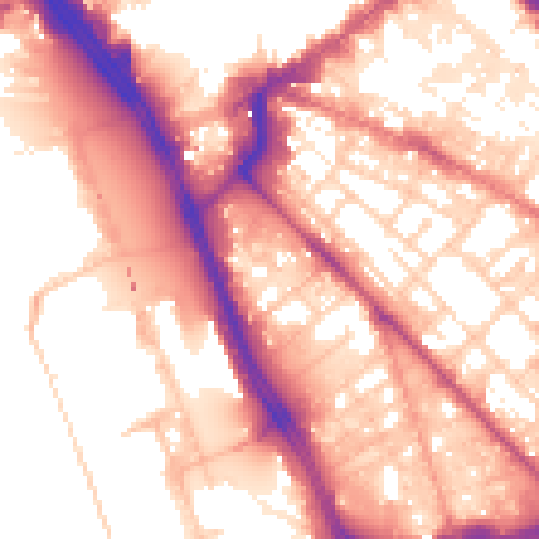 Daytime road noise heatmap for L1 8DZ