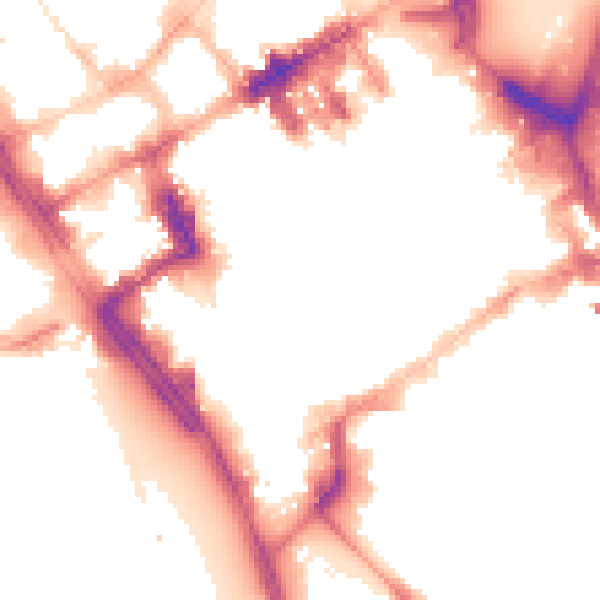Night-time road noise heatmap for L1 8JQ