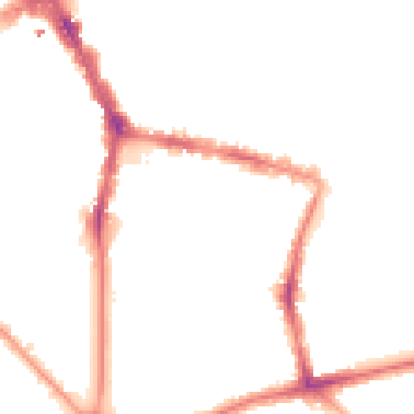 Night-time road noise heatmap for L1 9BB