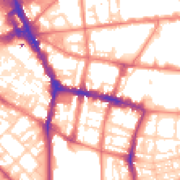 Daytime road noise heatmap for L1 9BE