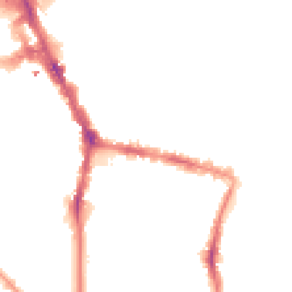 Night-time road noise heatmap for L1 9BE