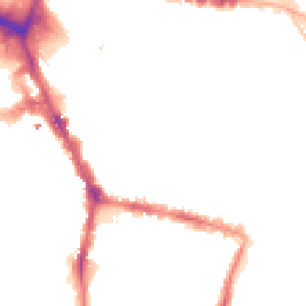 Night-time road noise heatmap for L1 9ED