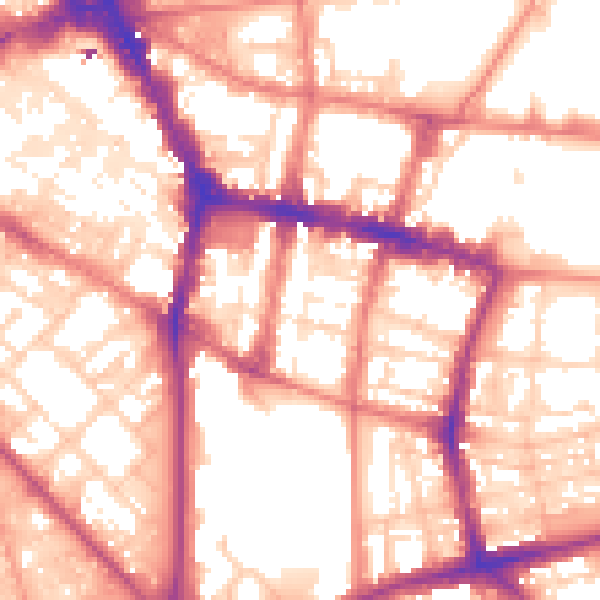Daytime road noise heatmap for L1 9HB