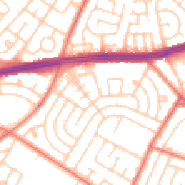Daytime road noise heatmap for L14 0AG