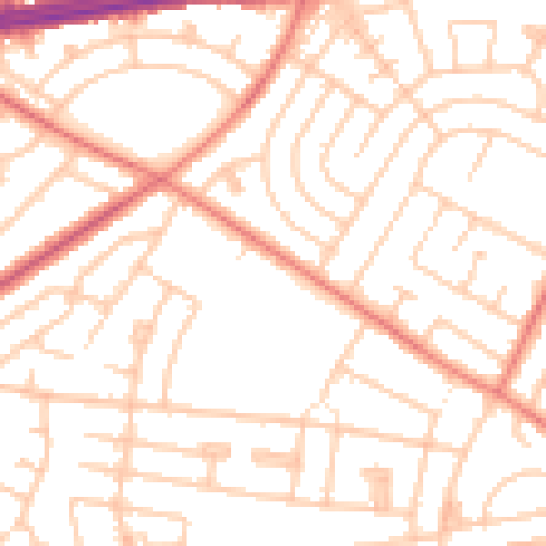Daytime road noise heatmap for L14 0JG