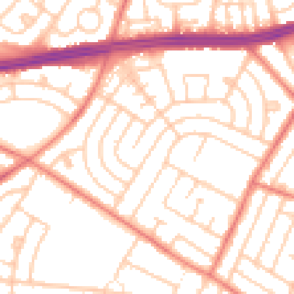 Daytime road noise heatmap for L14 0LN