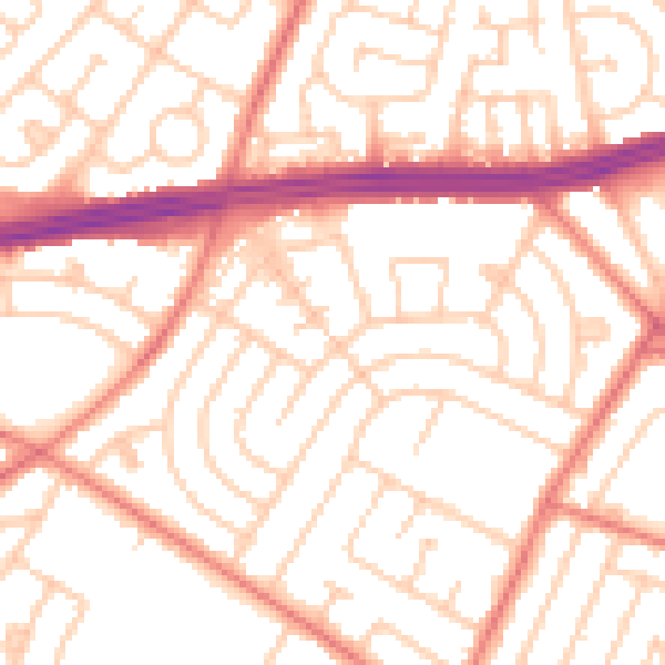 Daytime road noise heatmap for L14 0NA