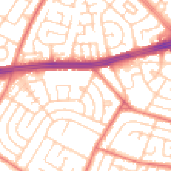 Daytime road noise heatmap for L14 0PD