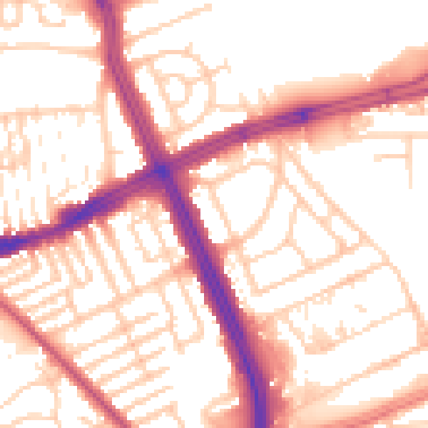 Daytime road noise heatmap for L14 1PX