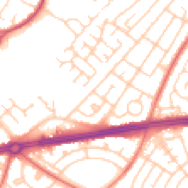 Daytime road noise heatmap for L14 2DH