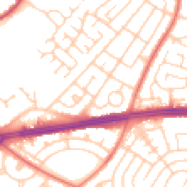 Daytime road noise heatmap for L14 2DX
