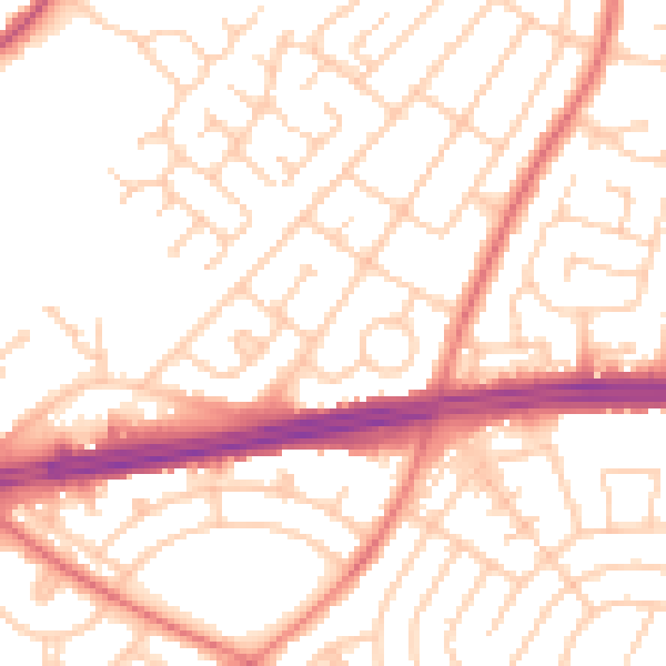 Daytime road noise heatmap for L14 2DZ