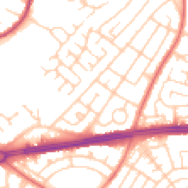 Daytime road noise heatmap for L14 2ES
