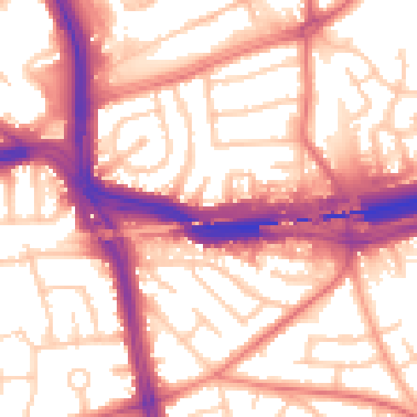 Daytime road noise heatmap for L14 3AB