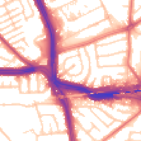 Daytime road noise heatmap for L14 3LP