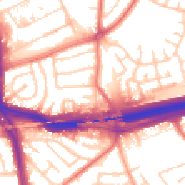 Daytime road noise heatmap for L14 3LS
