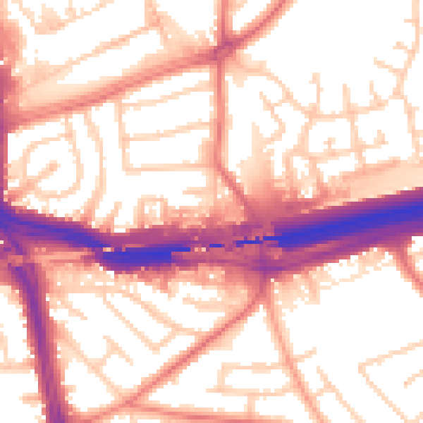 Daytime road noise heatmap for L14 3NA