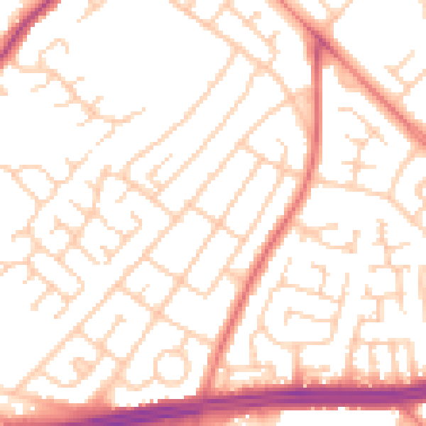 Daytime road noise heatmap for L14 4AX